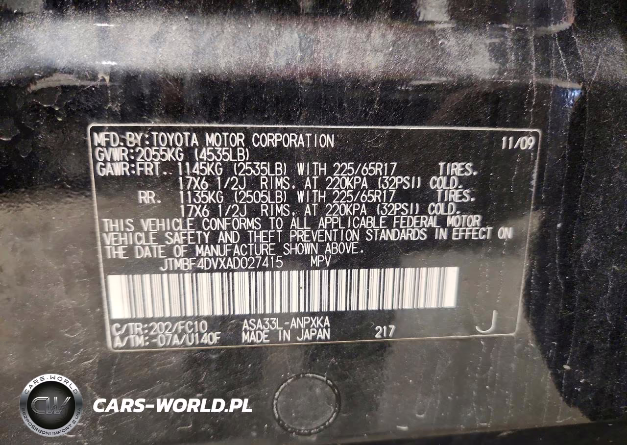 2010 Toyota Rav4 Base VIN:JTMBF4DVXAD027415 - 13