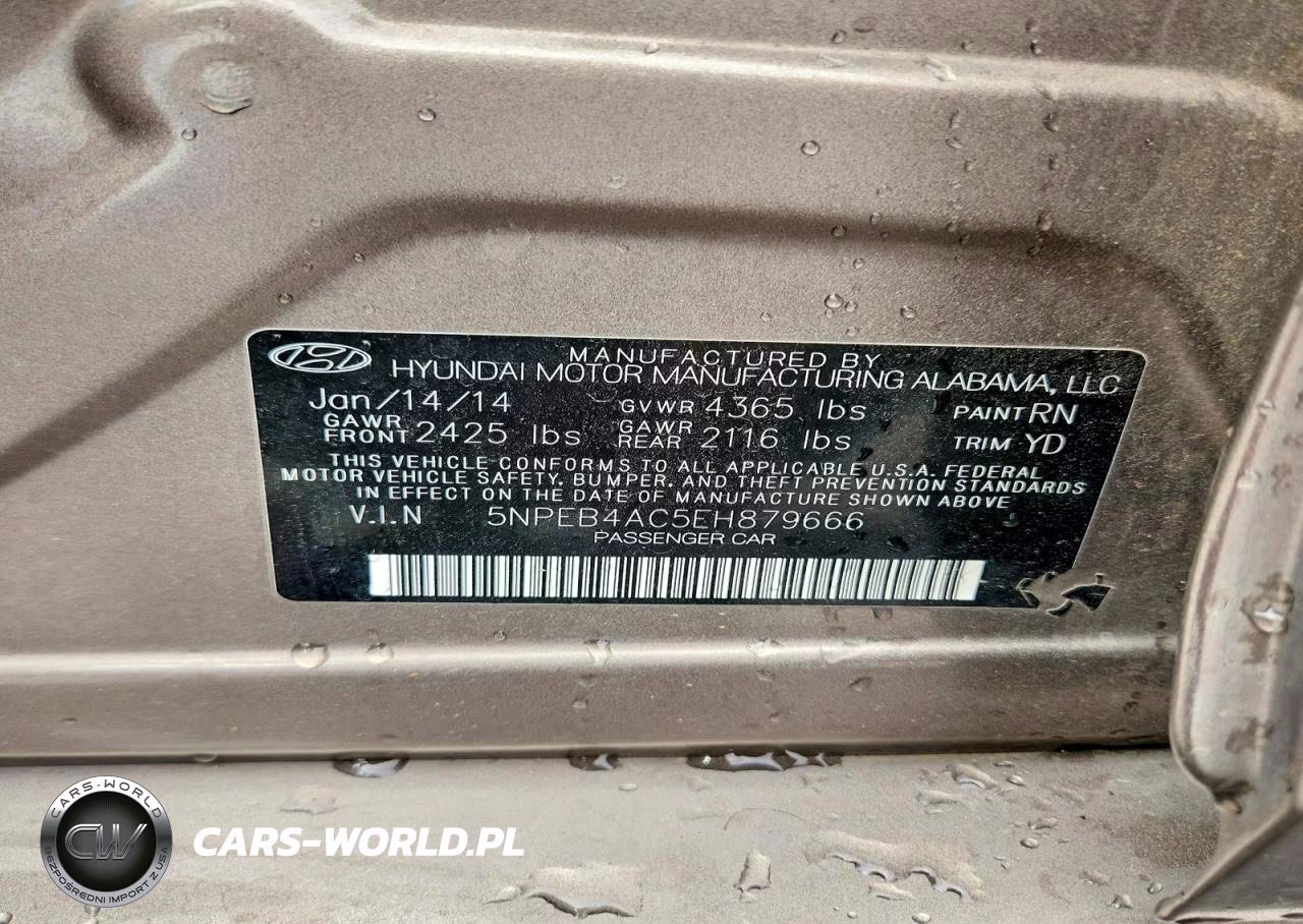 2014 Hyundai Sonata Gls VIN:5NPEB4AC5EH879666 - 12
