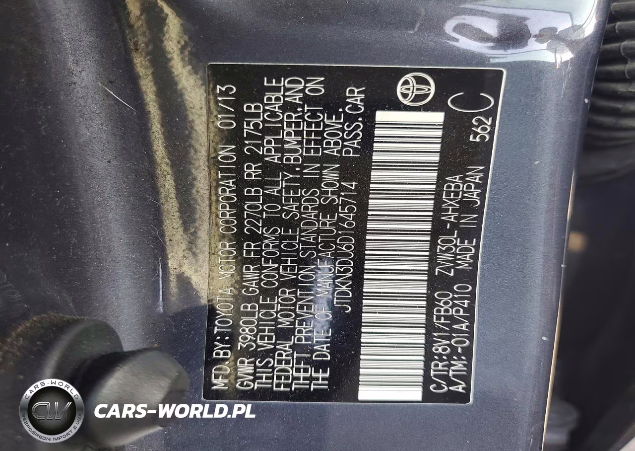 2013 Toyota Prius Three VIN:JTDKN3DU6D1645714 - 12