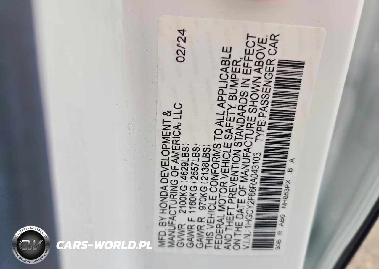2024 Honda Accord Hybrid Exl VIN:1HGCY2F66RA043103 - 12