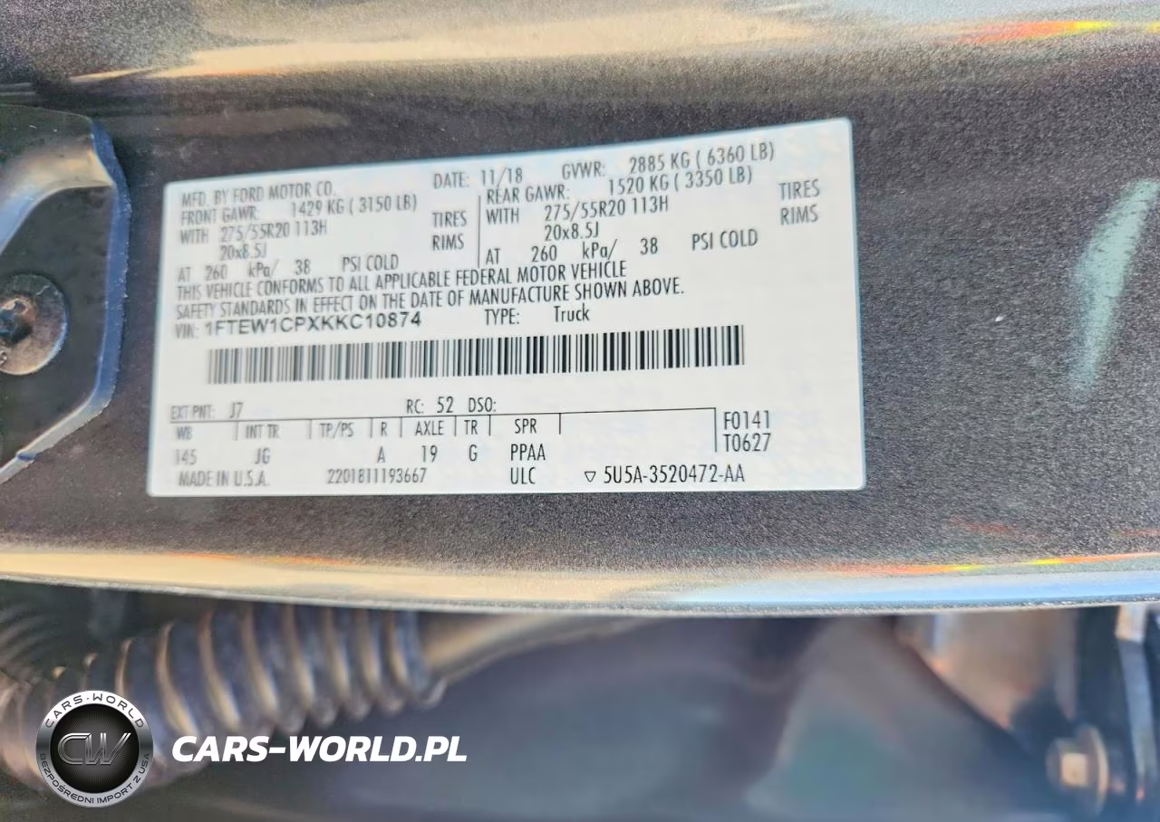 2019 Ford F150 Supercrew VIN:1FTEW1CPXKKC10874 - 13