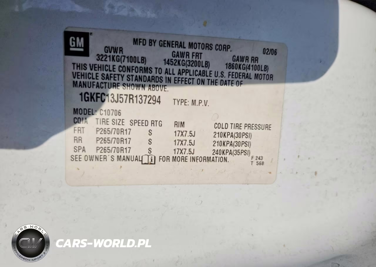 2007 GMC Yukon VIN:1GKFC13J57R137294 - 13