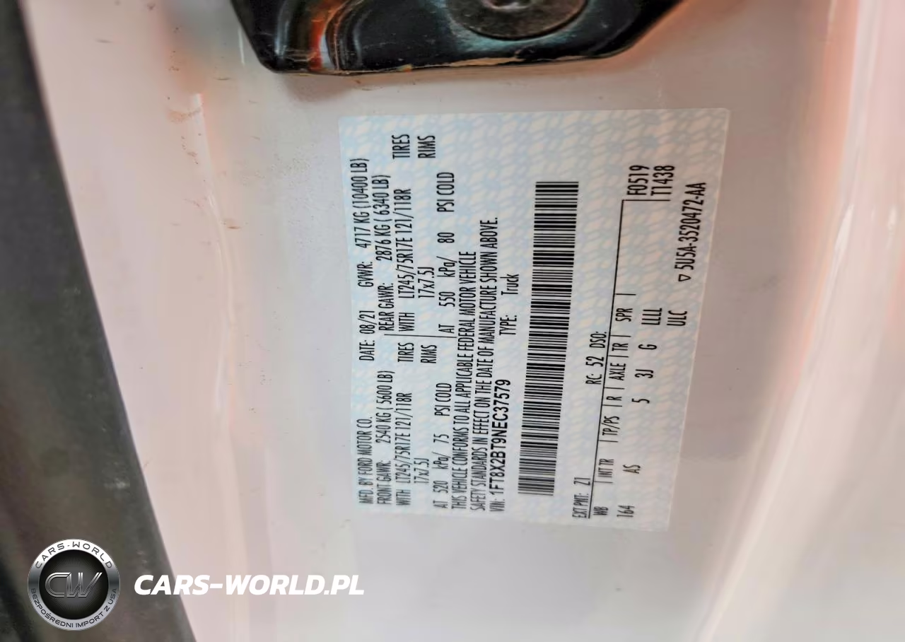 2022 Ford F250 Super Duty VIN:1FT8X2BT9NEC37579 - 12