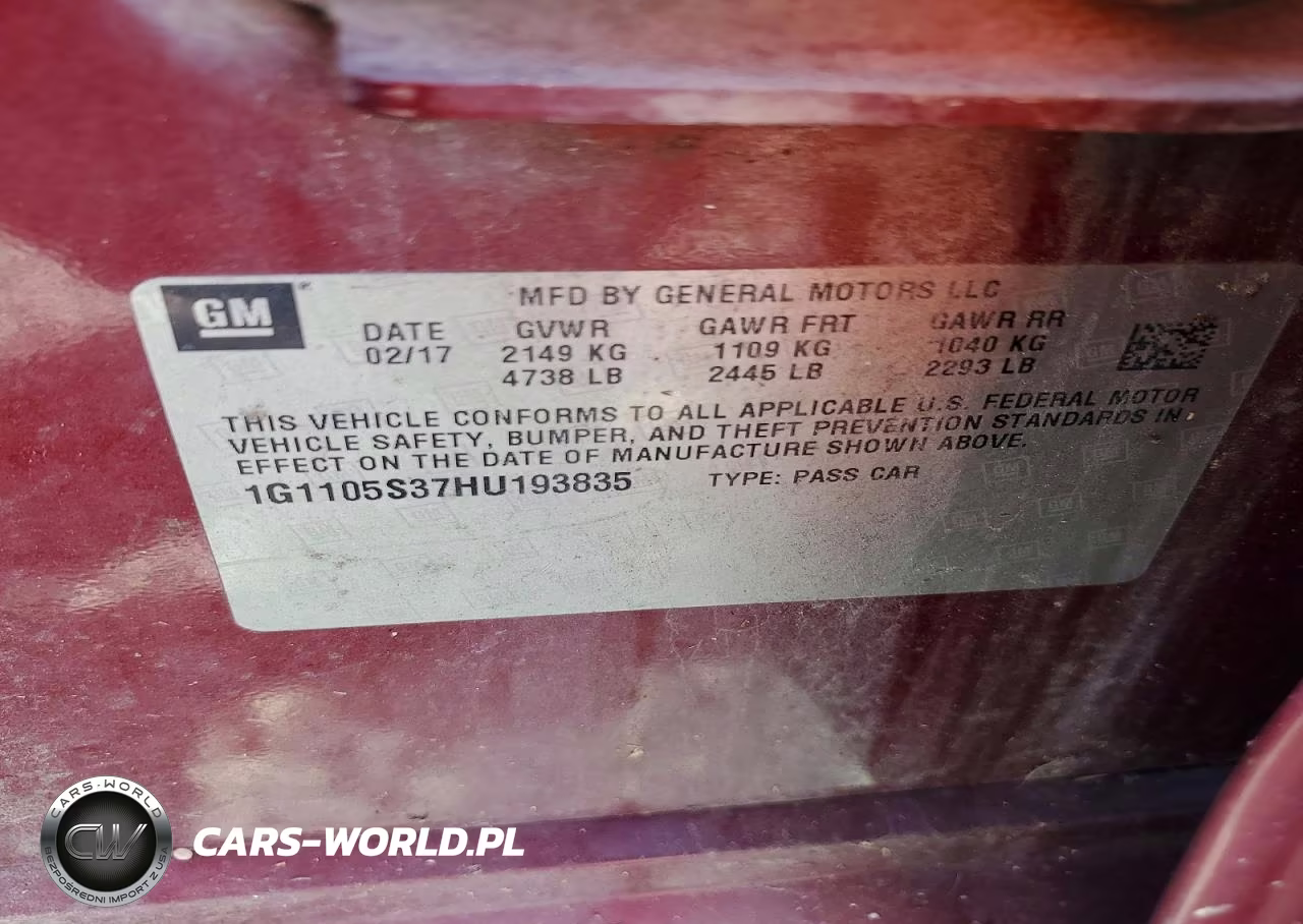 2017 Chevrolet Impala Lt VIN:1G1105S37HU193835 - 12