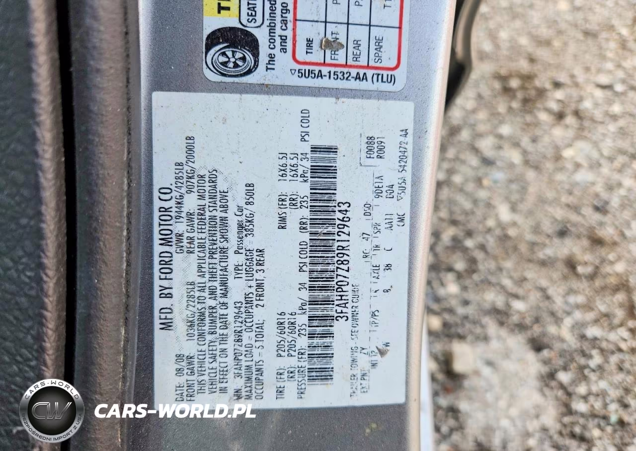 2009 Ford Fusion Se VIN:3FAHP07Z89R129643 - 12