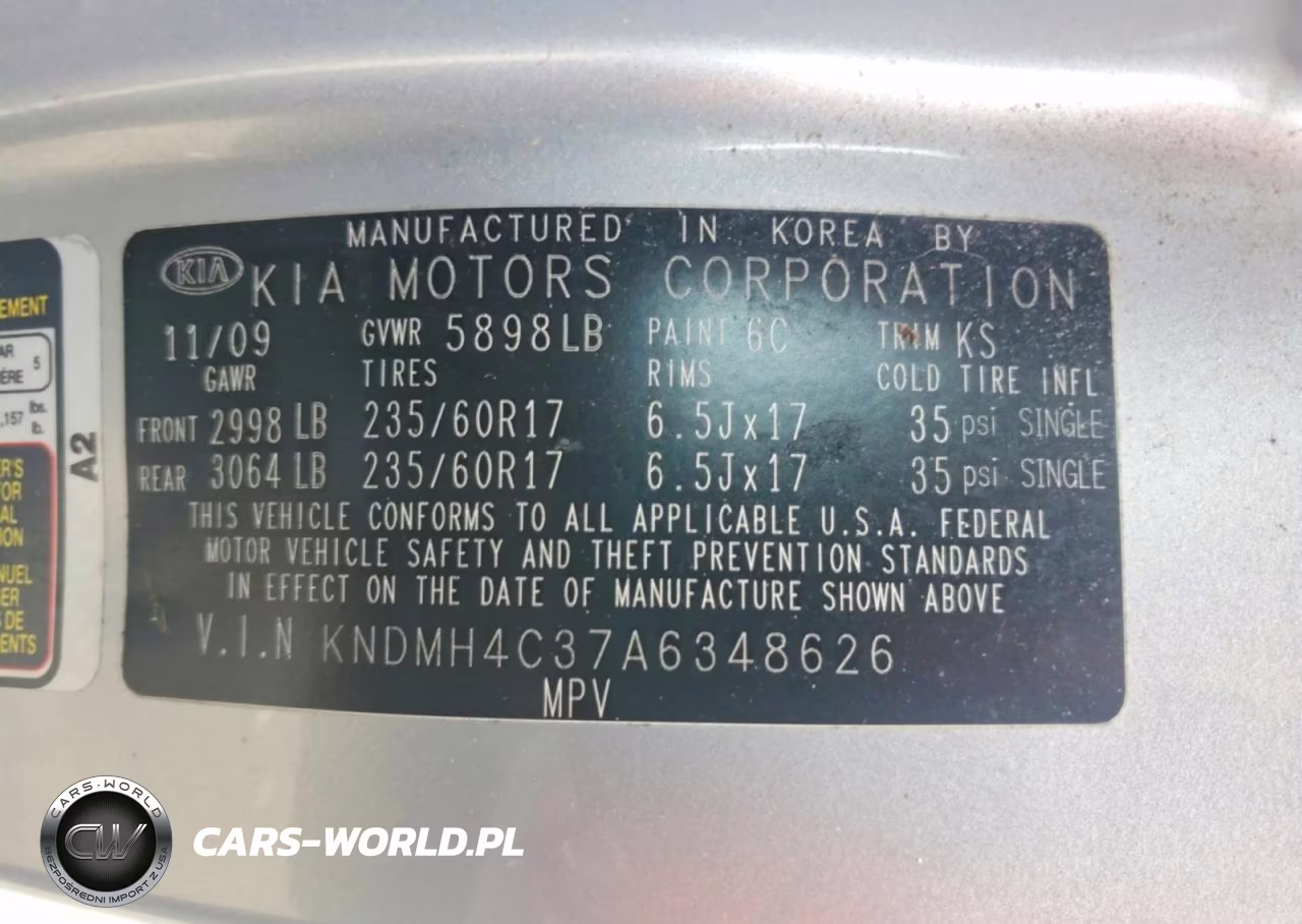 2010 Kia Sedona Ex VIN:KNDMH4C37A6348626 - 13