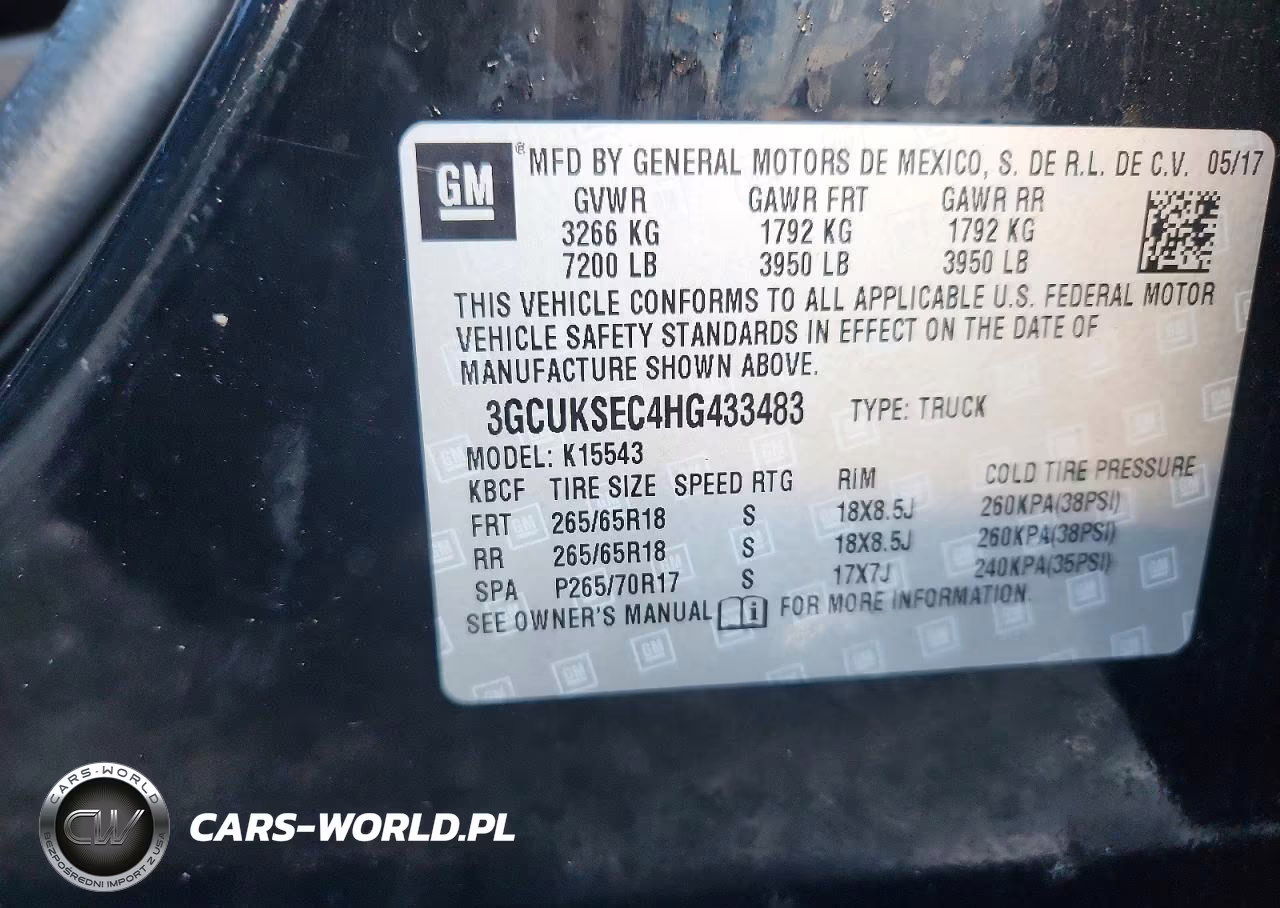 2017 Chevrolet Silverado K1500 Ltz VIN:3GCUKSEC4HG433483 - 12
