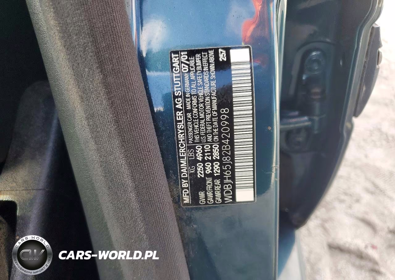 2002 Mercedes-Benz E-Class E320 VIN:WDBJH65J82B420998 - 13