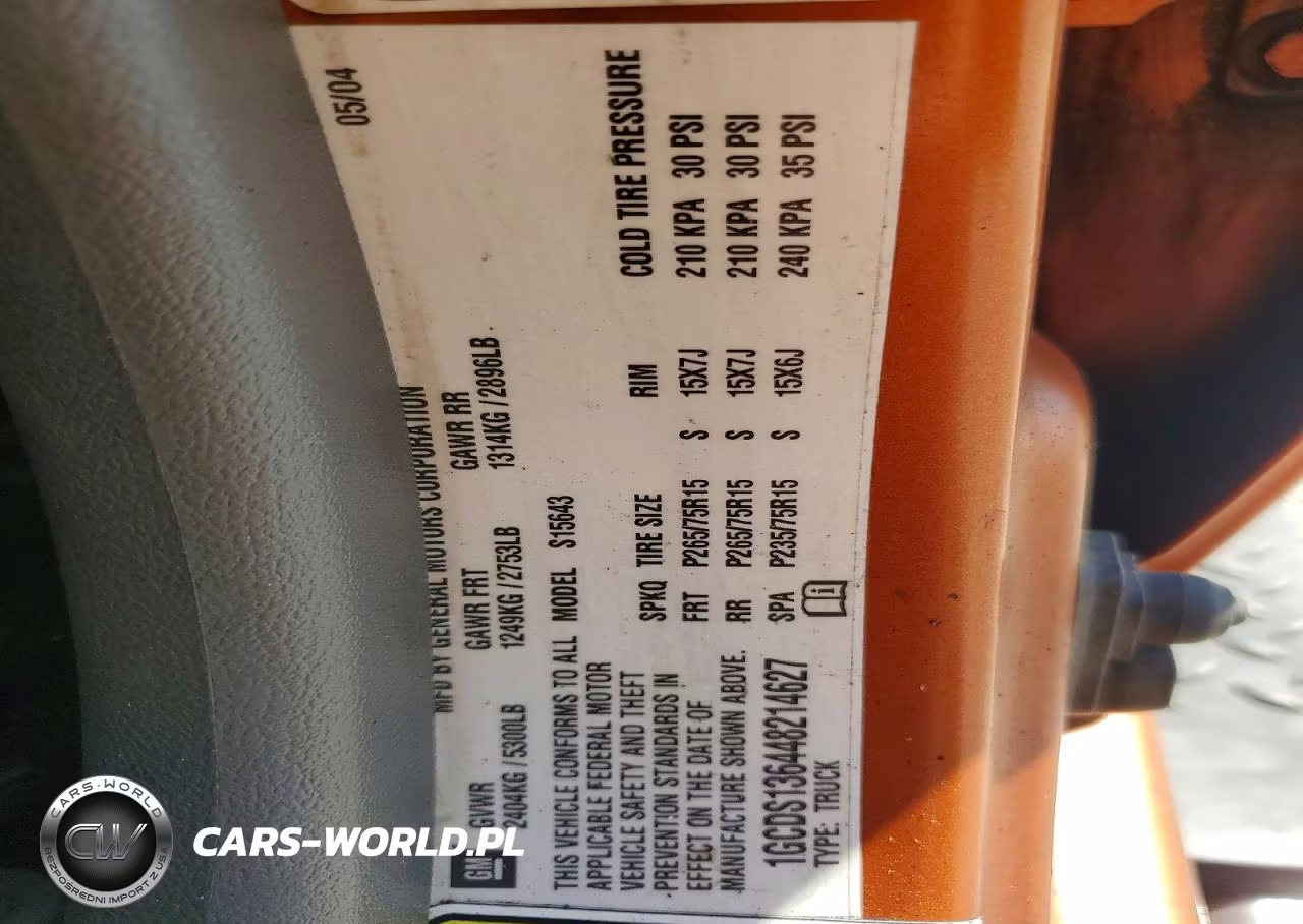 2004 Chevrolet Colorado VIN:1GCDS136448214627 - 12