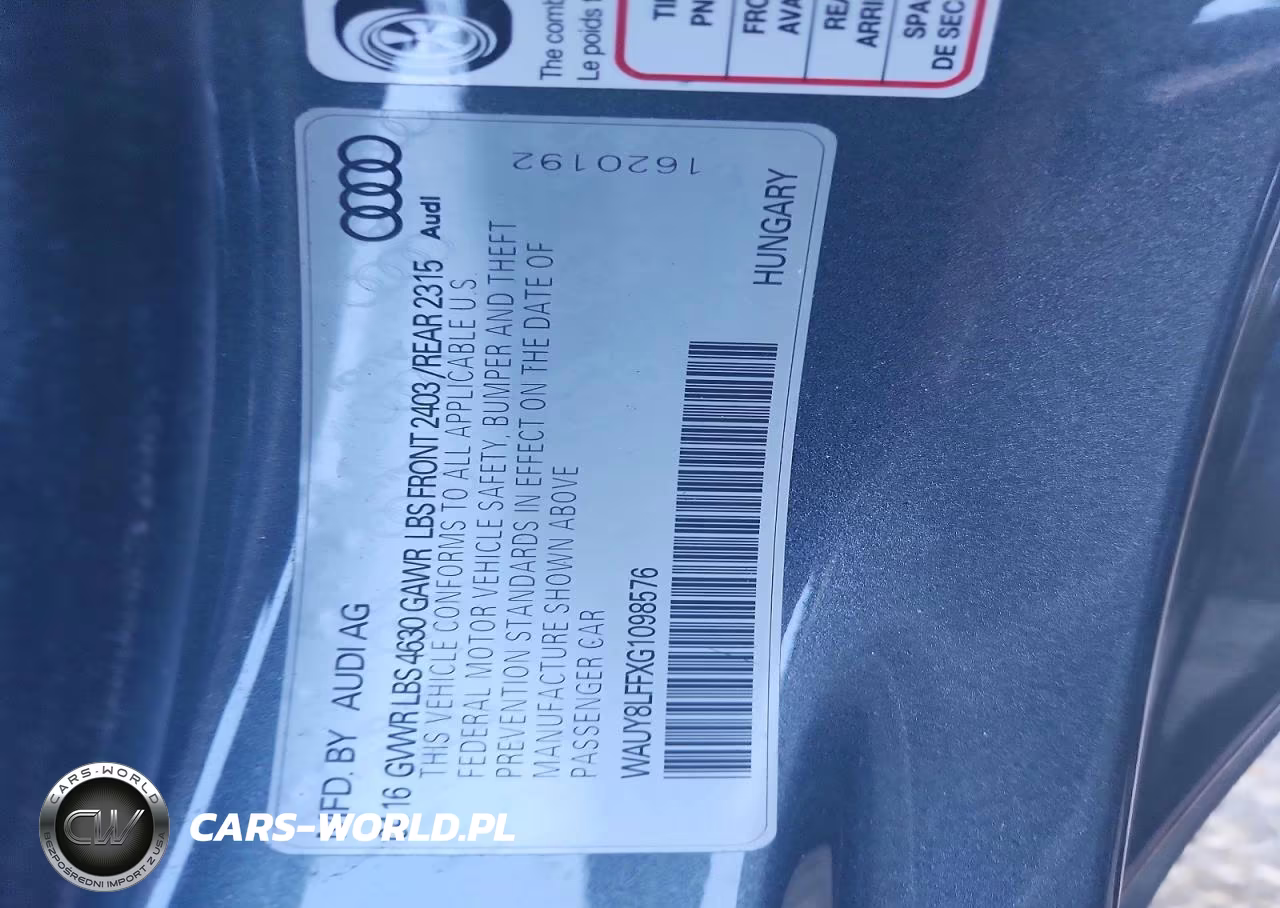 2016 Audi A3 Premium Plus S-Line VIN:WAUY8LFFXG1098576 - 12