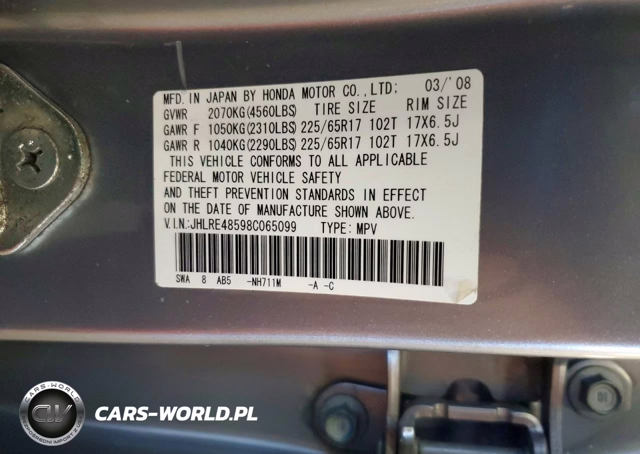 2008 Honda Cr-V Ex VIN:JHLRE48598C065099 - 13
