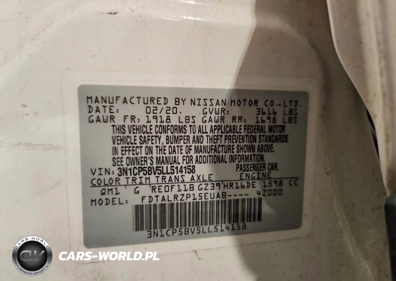 2020 Nissan Kicks S VIN:3N1CP5BV5LL514158 - 13