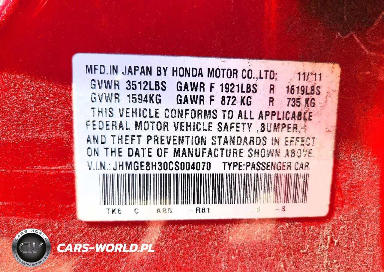 2012 Honda Fit VIN:JHMGE8H30CS004070 - 12