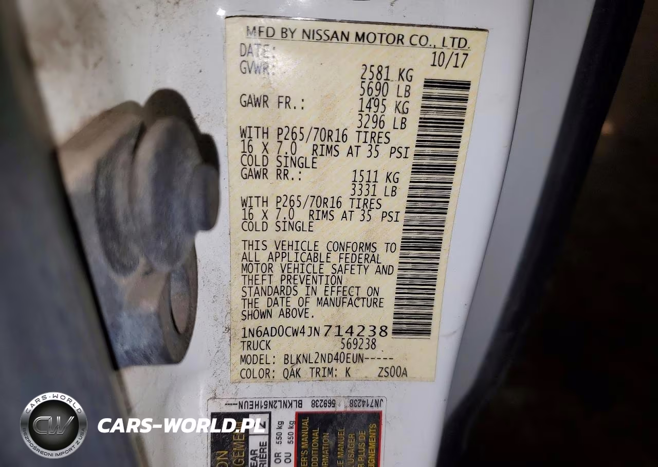 2018 Nissan Frontier Sv V6 VIN:1N6AD0CW4JN714238 - 12