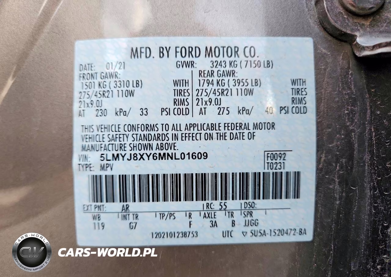 2021 Lincoln Aviator Grand Touring VIN:5LMYJ8XY6MNL01609 - 13