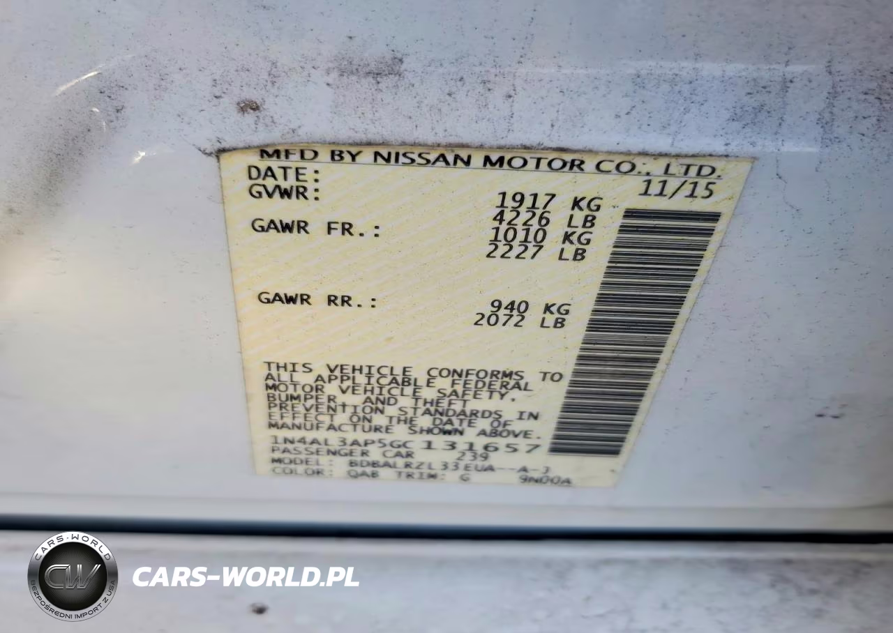 2016 Nissan Altima 2.5 Sl VIN:1N4AL3AP5GC131657 - 12
