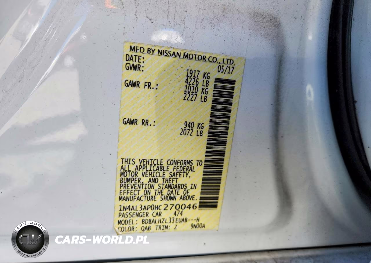 2017 Nissan Altima 2.5 Sr VIN:1N4AL3AP0HC270046 - 12