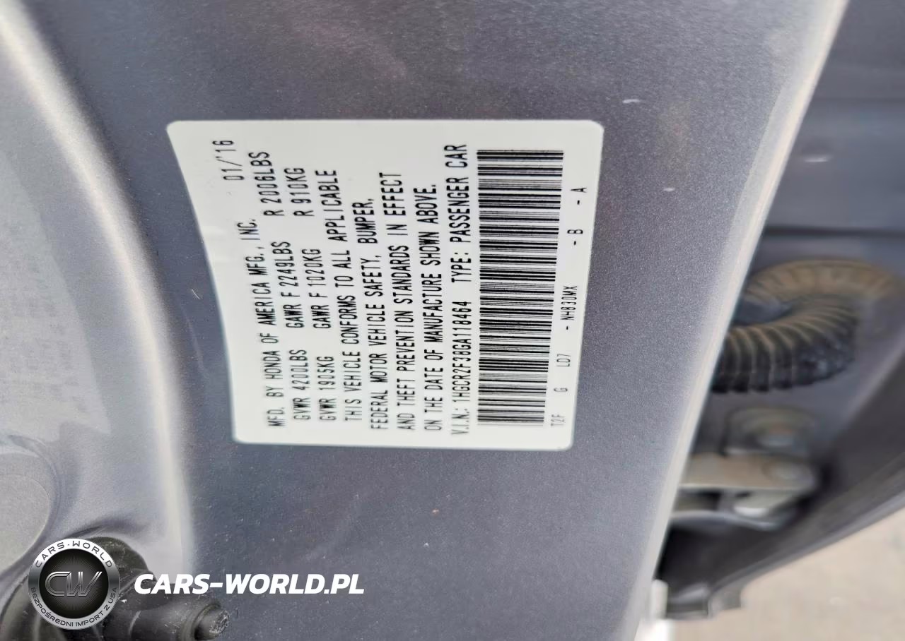 2016 Honda Accord Lx VIN:1HGCR2F38GA118464 - 12