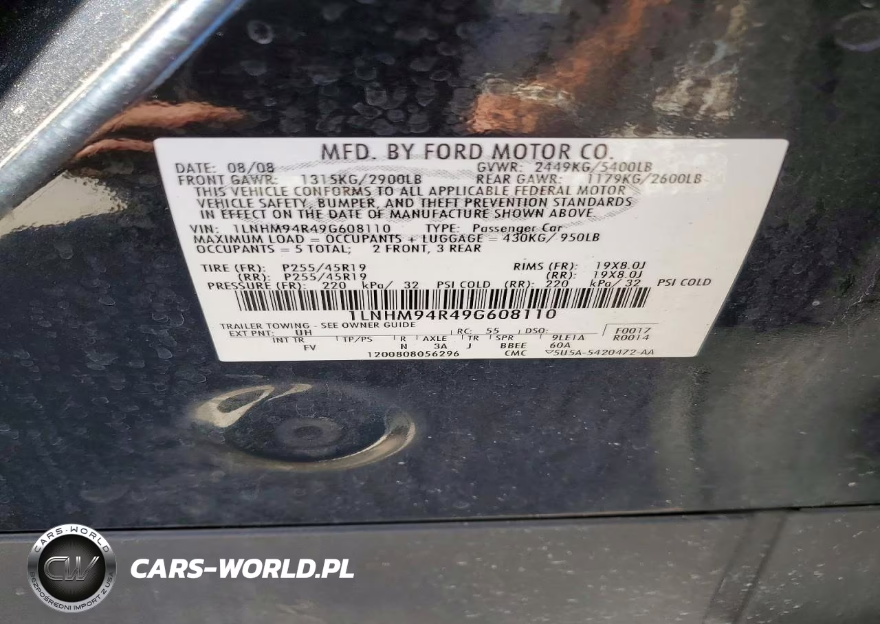 2009 Lincoln Mks VIN:1LNHM94R49G608110 - 13