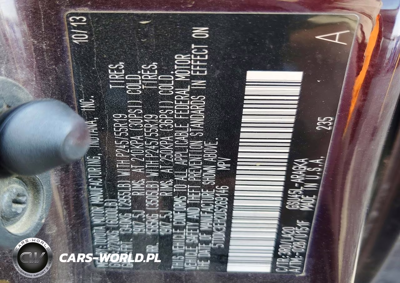 2013 Toyota Highlander Limited VIN:5TDDK3EH2DS269146 - 13