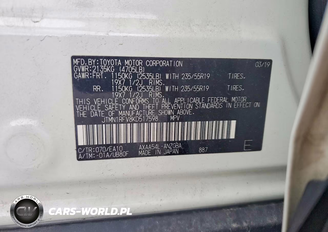 2019 Toyota Rav4 Limited VIN:JTMN1RFV8KD517598 - 14