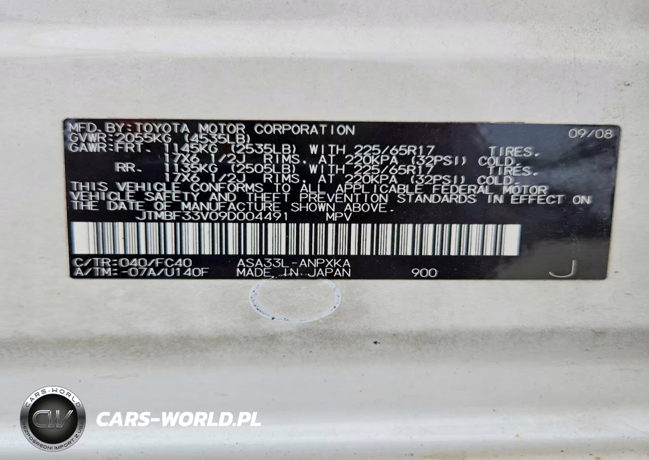 2009 Toyota Rav4 Base VIN:JTMBF33V09D004491 - 13