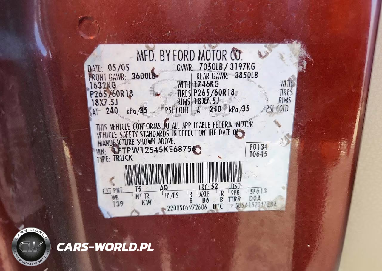 2005 Ford F150 Supercrew VIN:1FTPW12545KE68756 - 13