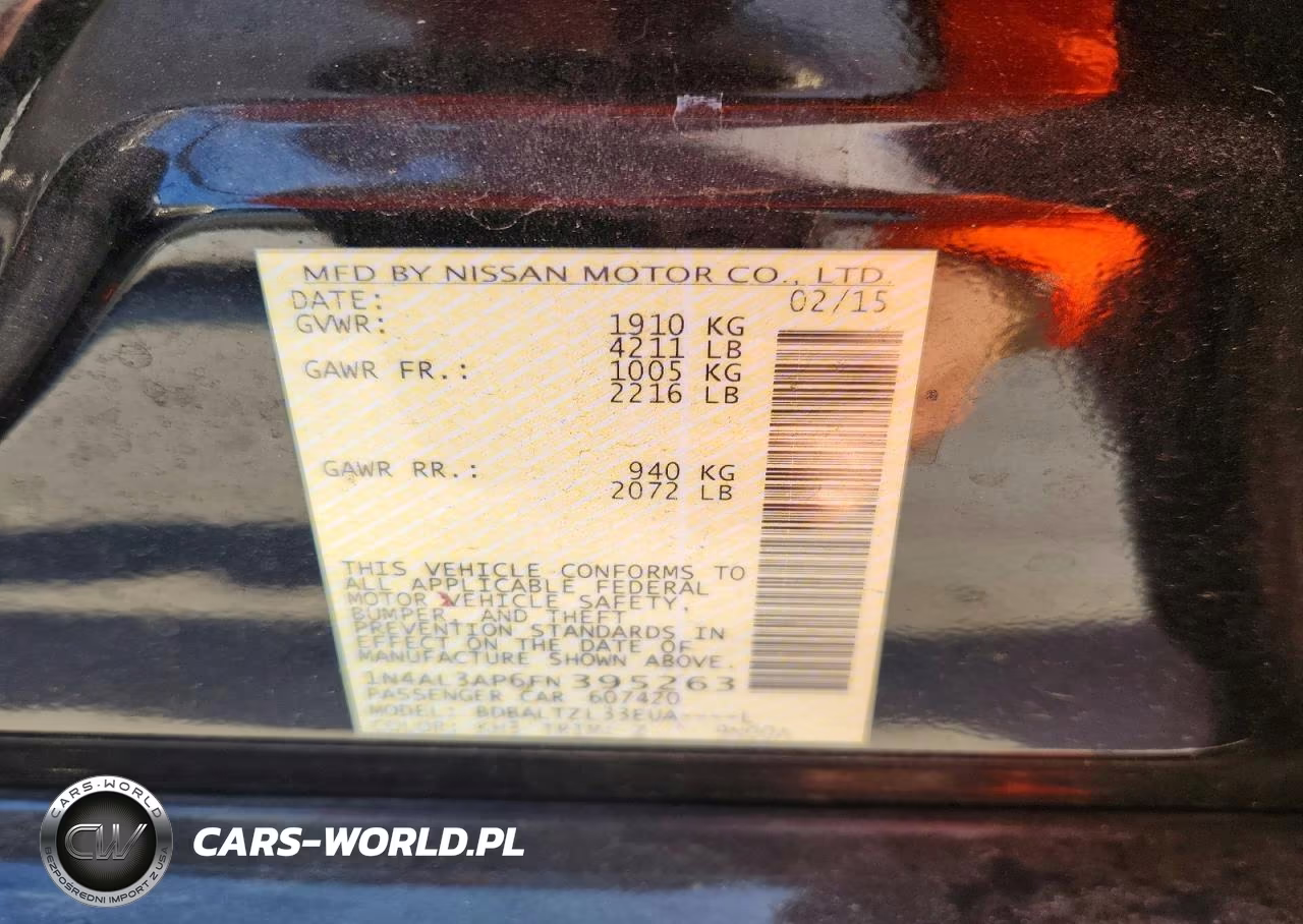 2015 Nissan Altima 2.5 Sl VIN:1N4AL3AP6FN395263 - 12