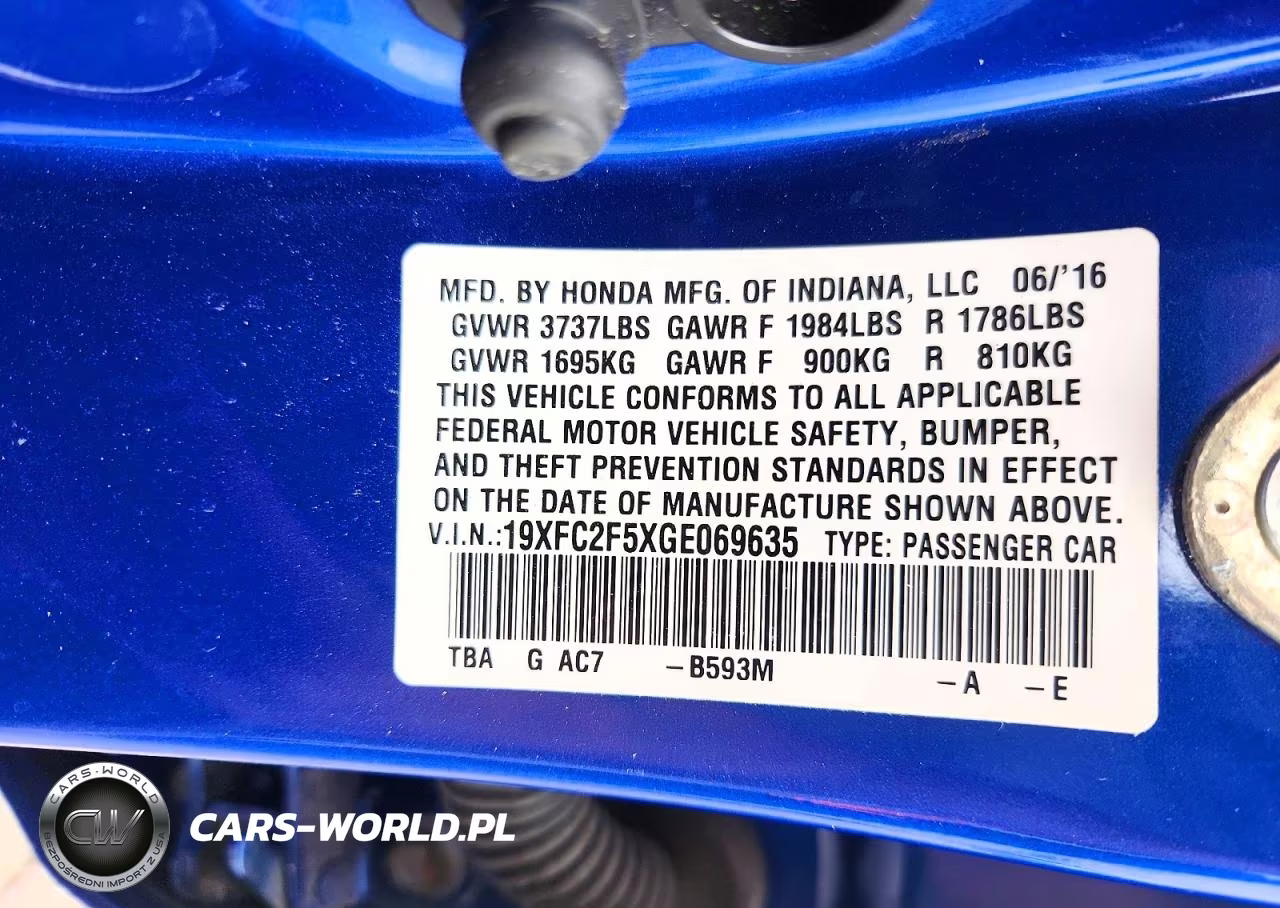 2016 Honda Civic Lx VIN:19XFC2F5XGE069635 - 12