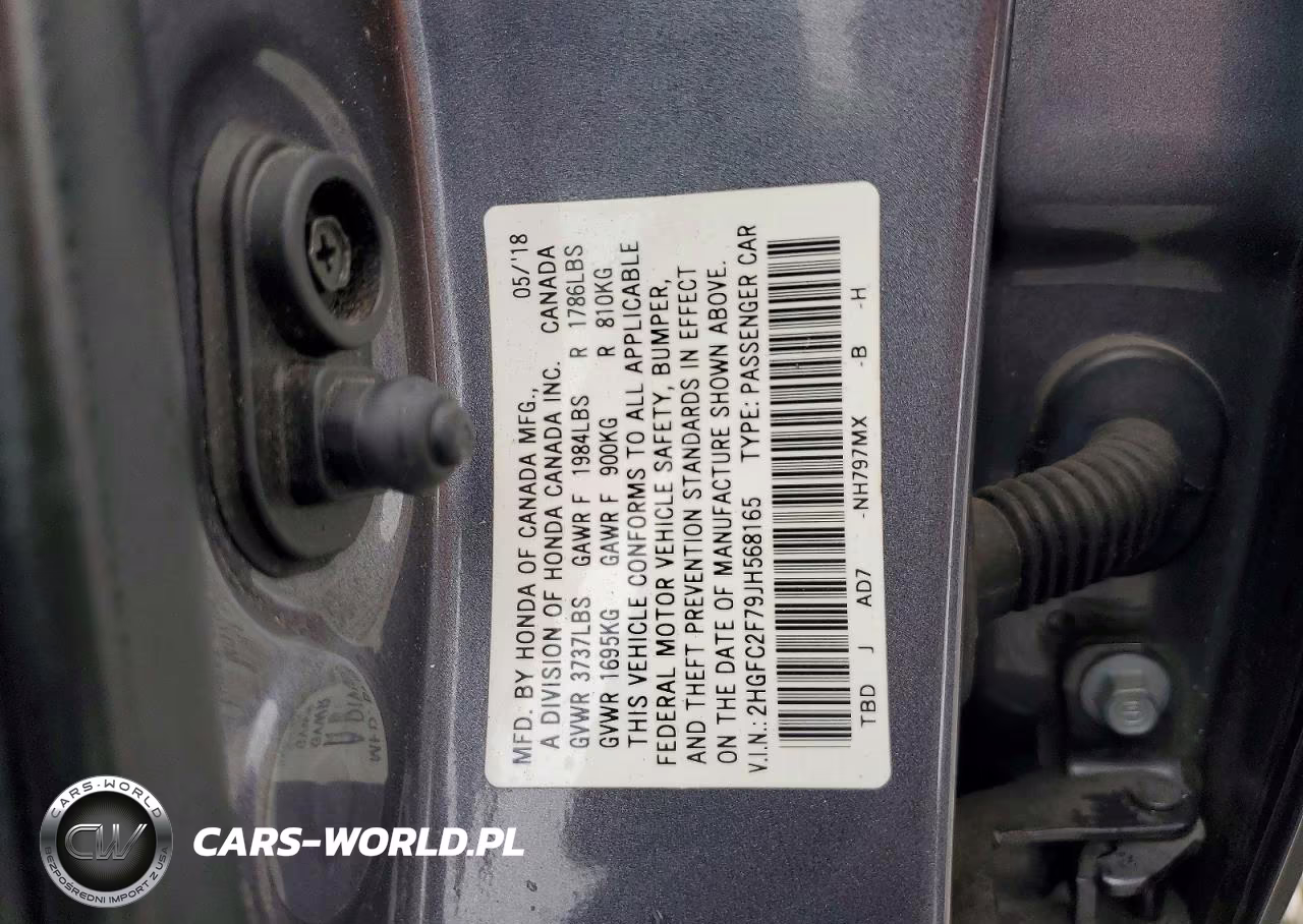 2018 Honda Civic Ex VIN:2HGFC2F79JH568165 - 12