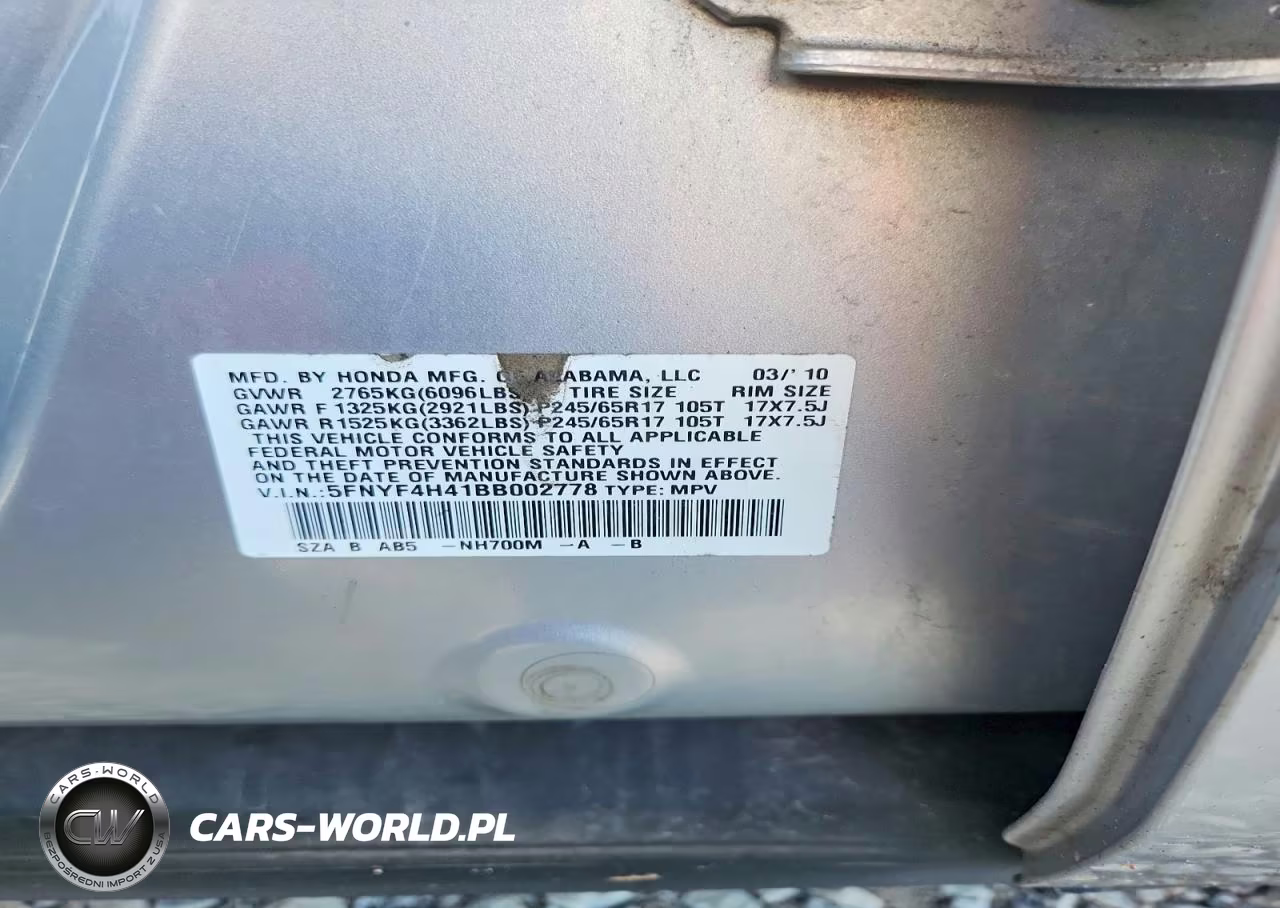 2011 Honda Pilot Ex VIN:5FNYF4H41BB002778 - 13