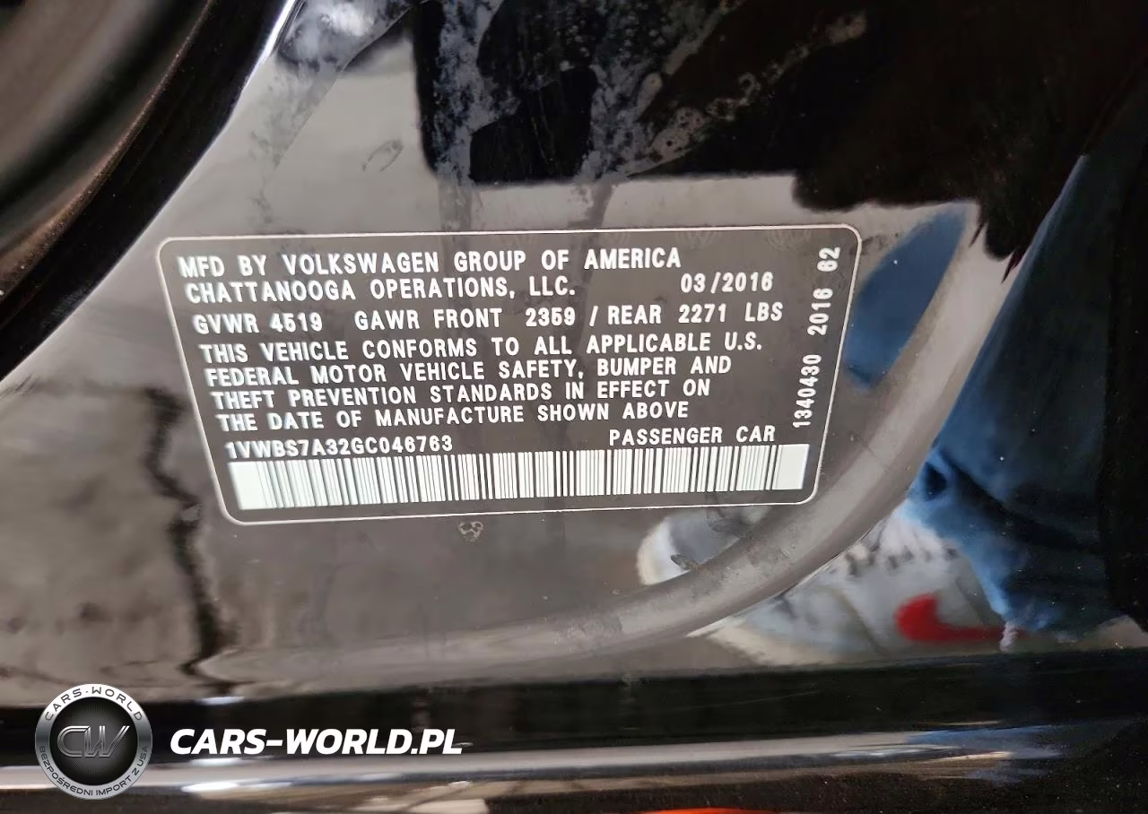 2016 Volkswagen Passat Se VIN:1VWBS7A32GC046763 - 12