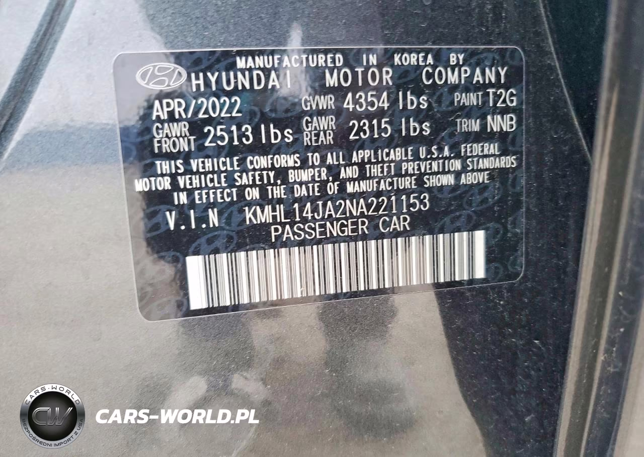 2022 Hyundai Sonata Sel VIN:KMHL14JA2NA221153 - 12