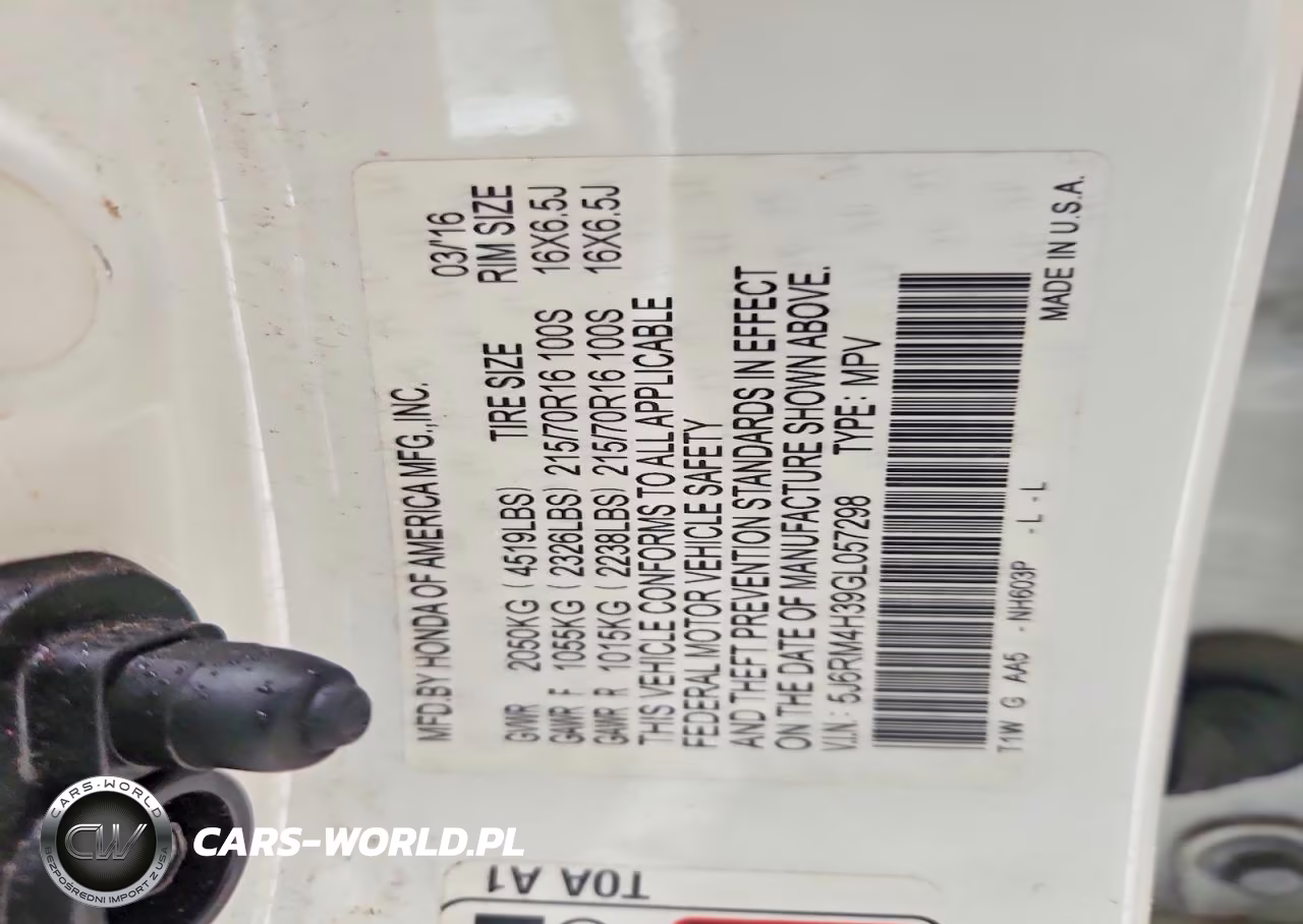 2016 Honda Cr-V Lx VIN:5J6RM4H39GL057298 - 13