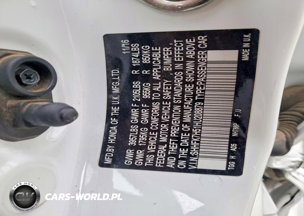 2017 Honda Civic Ex VIN:SHHFK7H51HU208879 - 12
