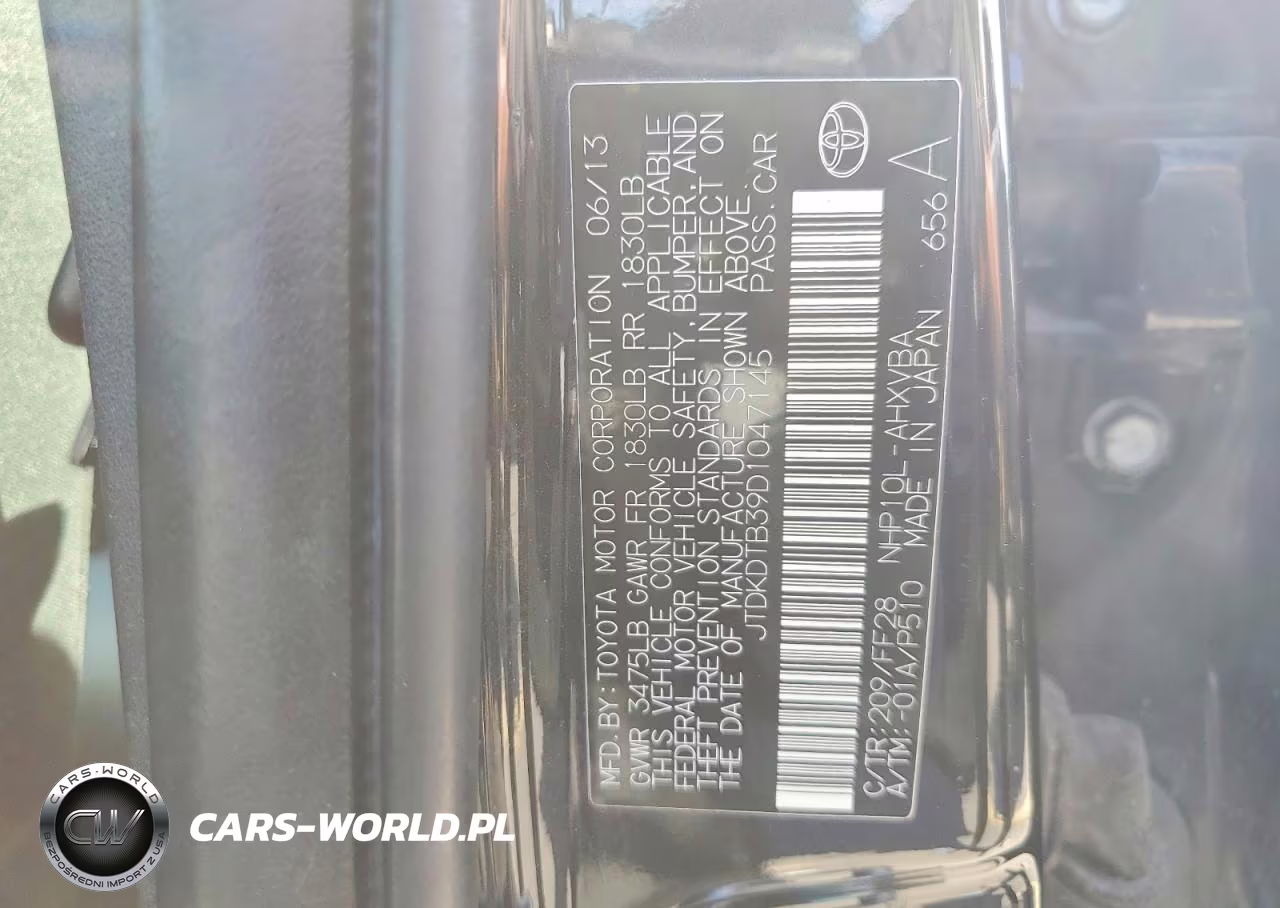 2013 Toyota Prius VIN:JTDKDTB39D1047145 - 12