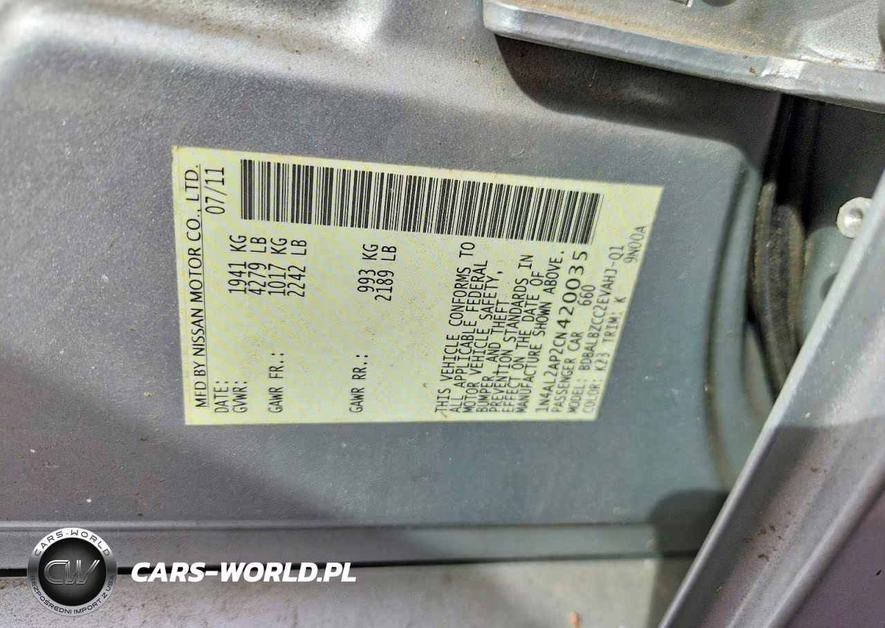 2012 Nissan Altima 2.5 VIN:1N4AL2AP2CN420035 - 13