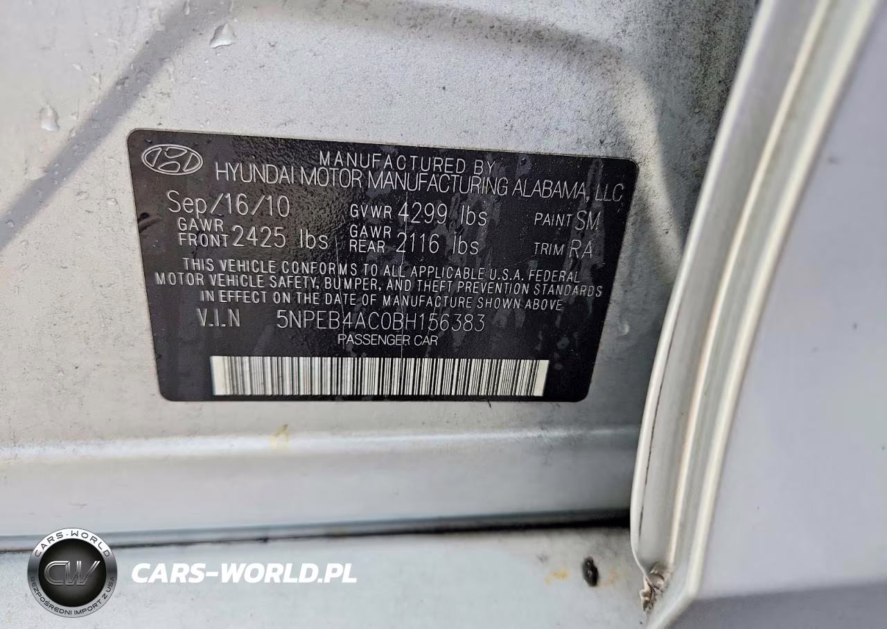 2011 Hyundai Sonata Gls VIN:5NPEB4AC0BH156383 - 12