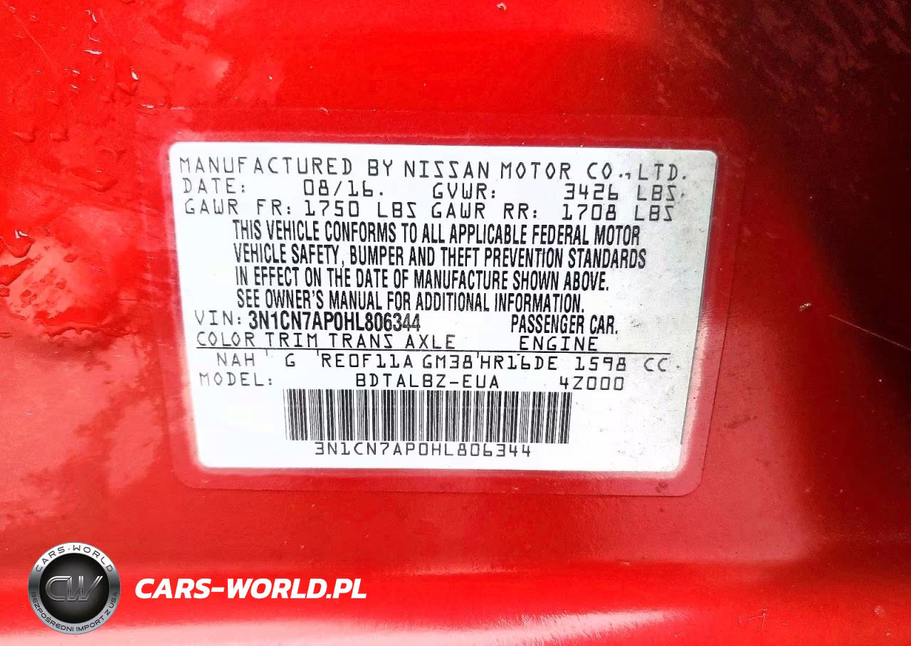 2017 Nissan Versa 1.6 Sv VIN:3N1CN7AP0HL806344 - 12