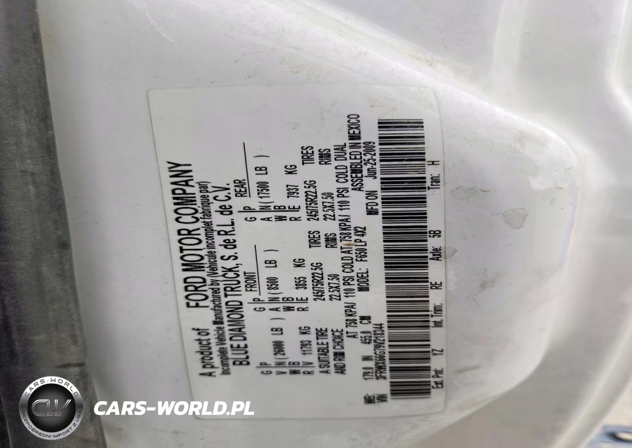 2009 Ford F650 Super Duty VIN:3FRWX66G79V218344 - 12