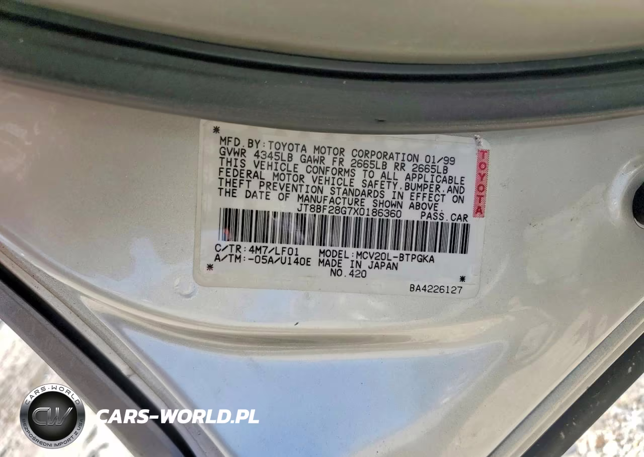 1999 Lexus Es 300 VIN:JT8BF28G7X0186360 - 12