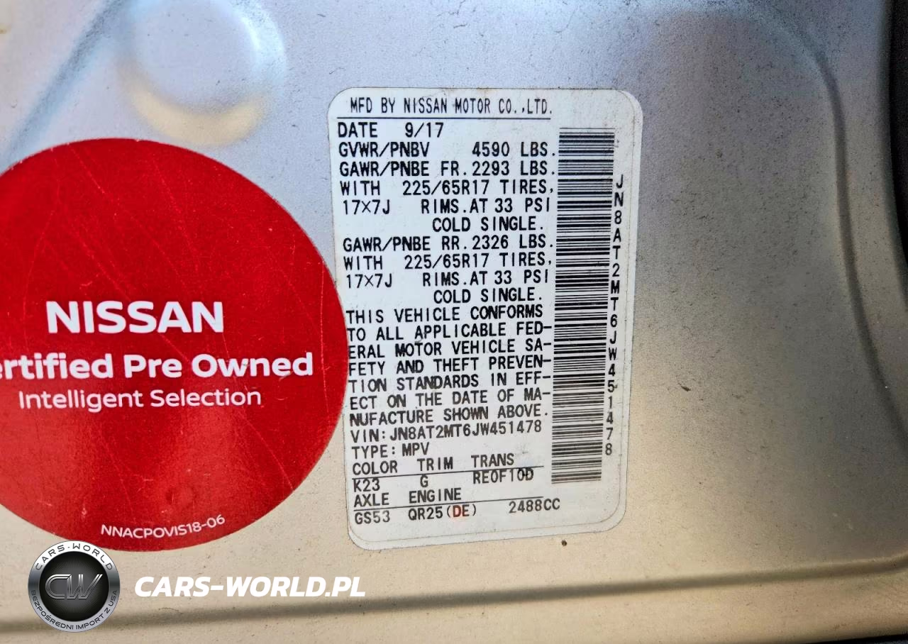 2018 Nissan Rogue Sv VIN:JN8AT2MT6JW451478 - 12