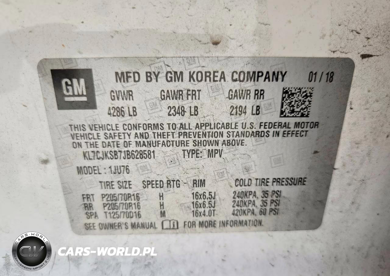 2018 Chevrolet Trax Ls VIN:KL7CJKSB7JB628581 - 13