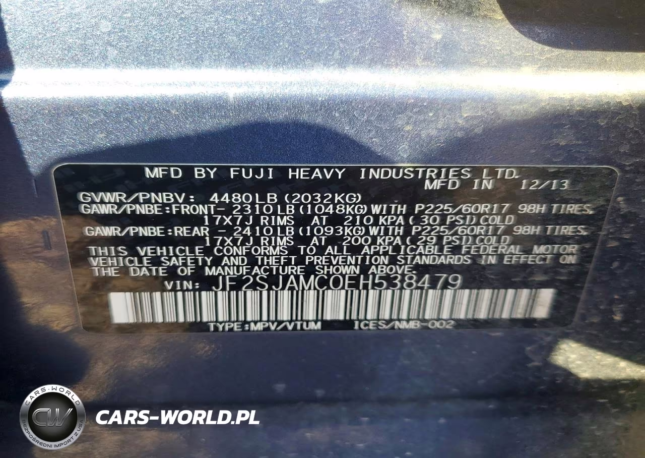 2014 Subaru Forester 2.5I Touring VIN:JF2SJAMC0EH538479 - 13