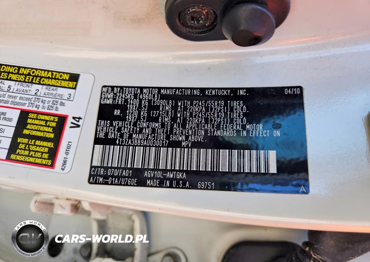 2010 Toyota Venza Fwd 4Cyl VIN:4T3ZA3BB9AU030017 - 13