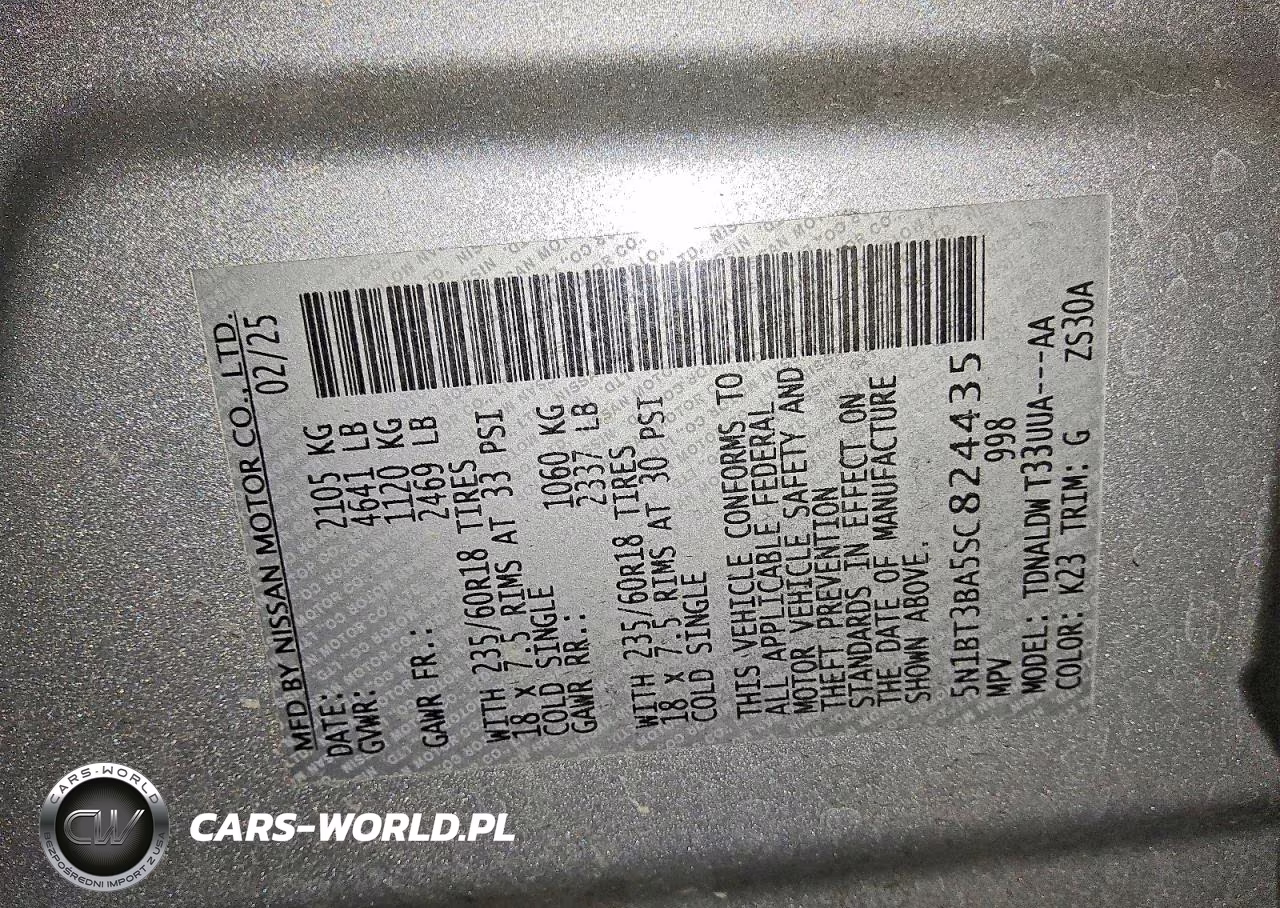 2025 Nissan Rogue Sv VIN:5N1BT3BA5SC824435 - 12