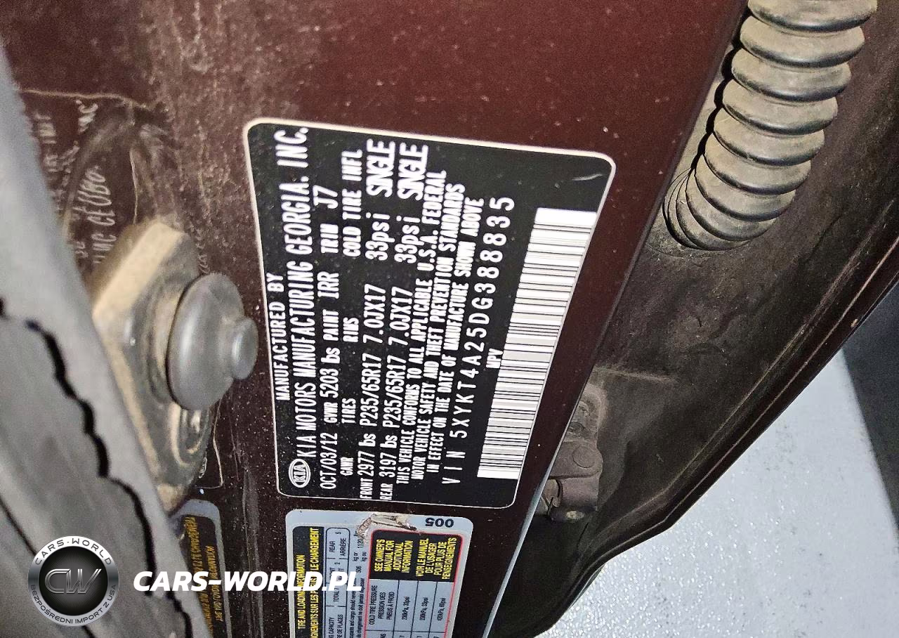 2013 Kia Sorento Lx VIN:5XYKT4A25DG388835 - 13