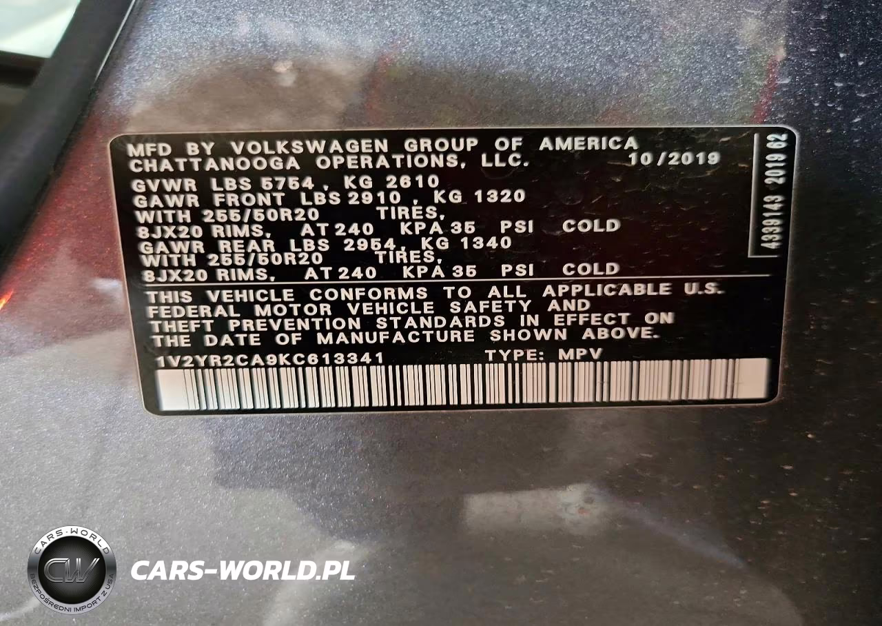 2019 Volkswagen Atlas Se VIN:1V2YR2CA9KC613341 - 13