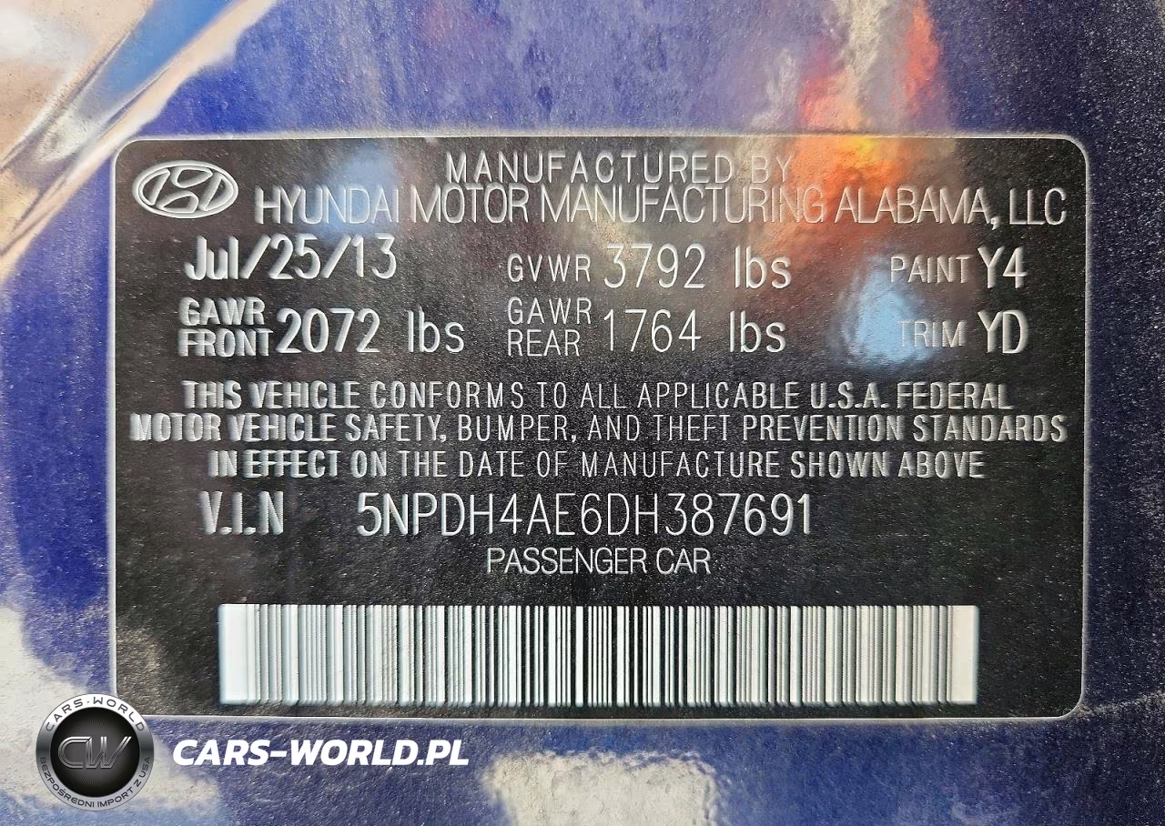 2013 Hyundai Elantra Gls VIN:5NPDH4AE6DH387691 - 12
