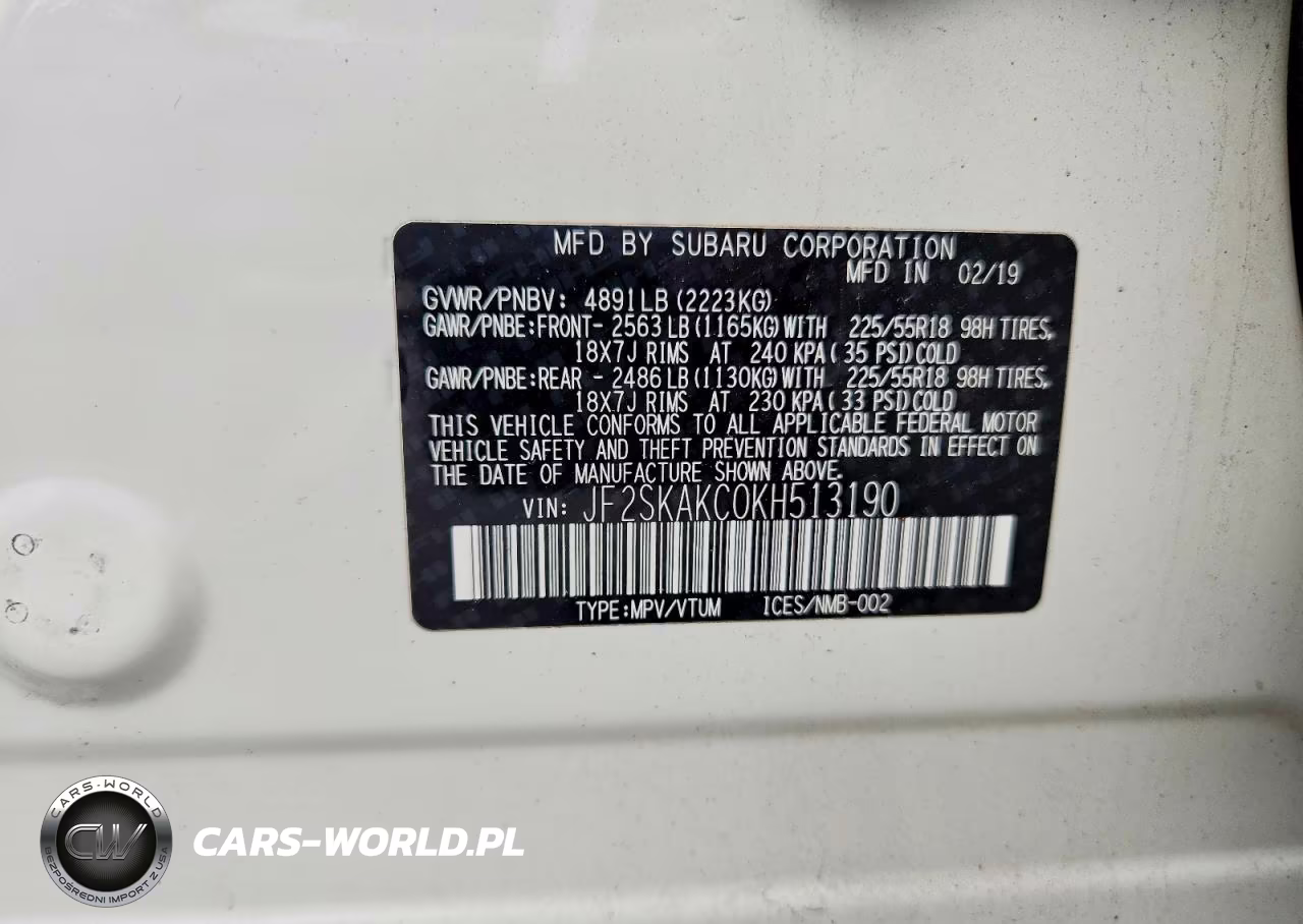 2019 Subaru Forester Sport VIN:JF2SKAKC0KH513190 - 13